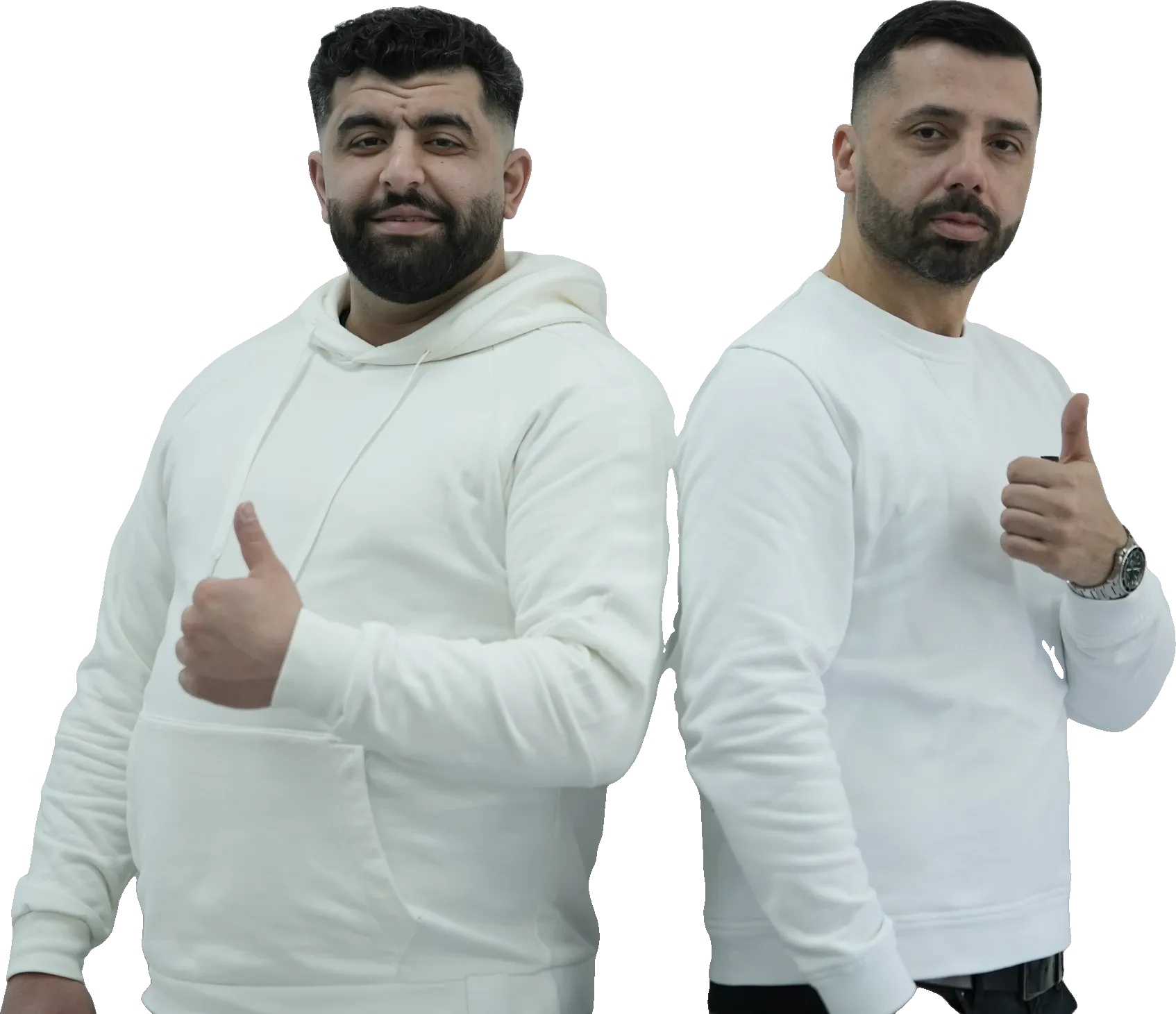 Das Team der Fahrschule All-in mit erhobenem Daumen
